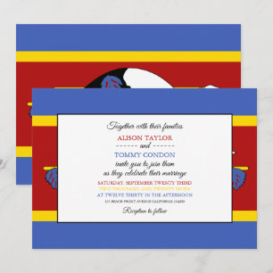 Convites Bandeira Swazi, Bandeira do Casamento Eswatini