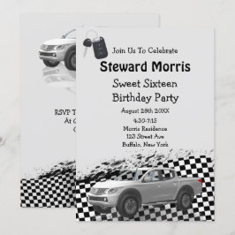 Convites Bandeira Verificada Caminhão Doce Dezesseis Festas