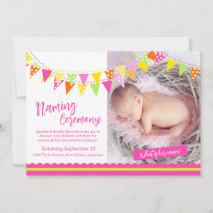 Convites Bandeiras coloridas, como se chama o bebê?