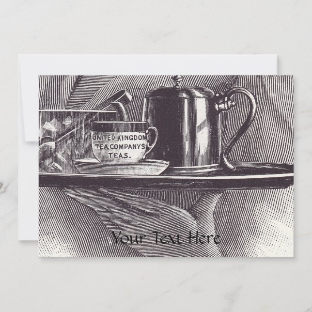 Convites Bandeja de chá de vinheta (Frente)