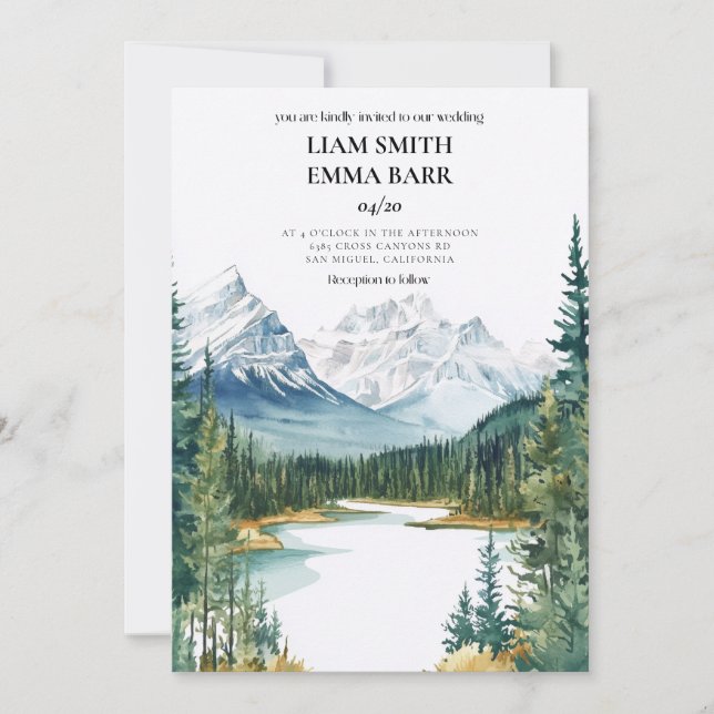 Convites Banff Canada Rocky Mountains (Frente)