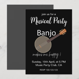 Convites Banjo Me Faz Feliz Festa Musical