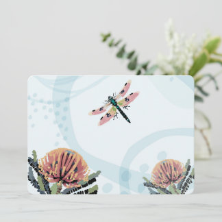Convites Banksia Flower Dragonfly Art