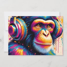 Convites Banksy DJ Monkey Gorilla Chimp Art Impressão