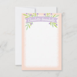 Convites Banner Floral Rosa e Lilac