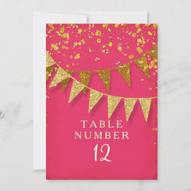 Convites Banner Moderno do Pennant w Glitter Caindo Confett (Frente)