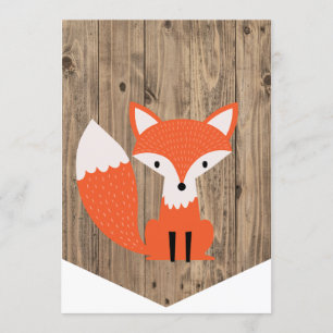 Convites Banner Woodland Fox de primeiro aniversario de Alt
