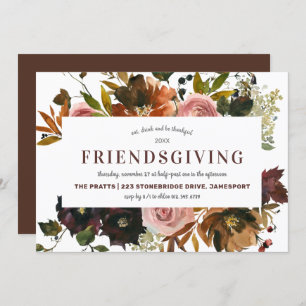 Convites Banquete de Ação de Graças de Amizade Janta