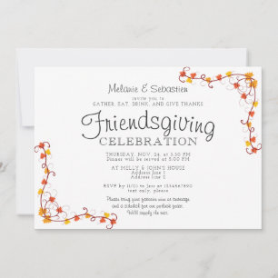 Convites Banquete de Ação de Graças de Amizade Potluck