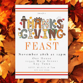 Convites Banquete de Ação de Graças Festivo Turquia Saída d