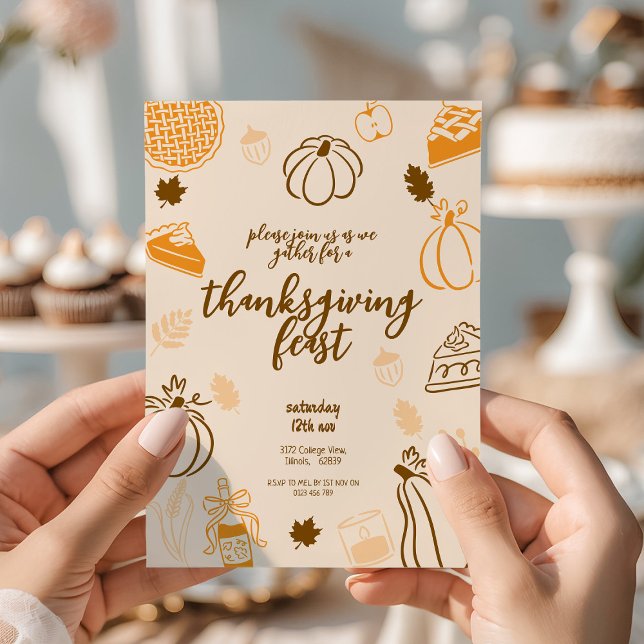 Convites Banquete de Ação de Graças outono (Criador carregado)