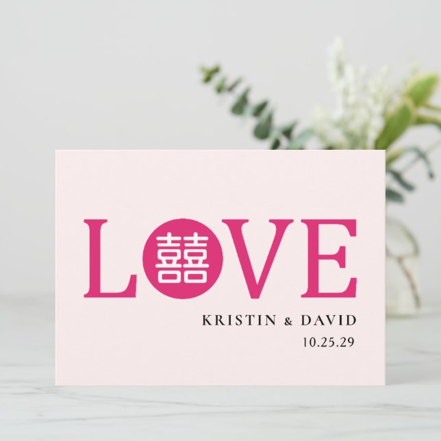 Convites Banquete de Casamento Chinês (Em pé/Frente)