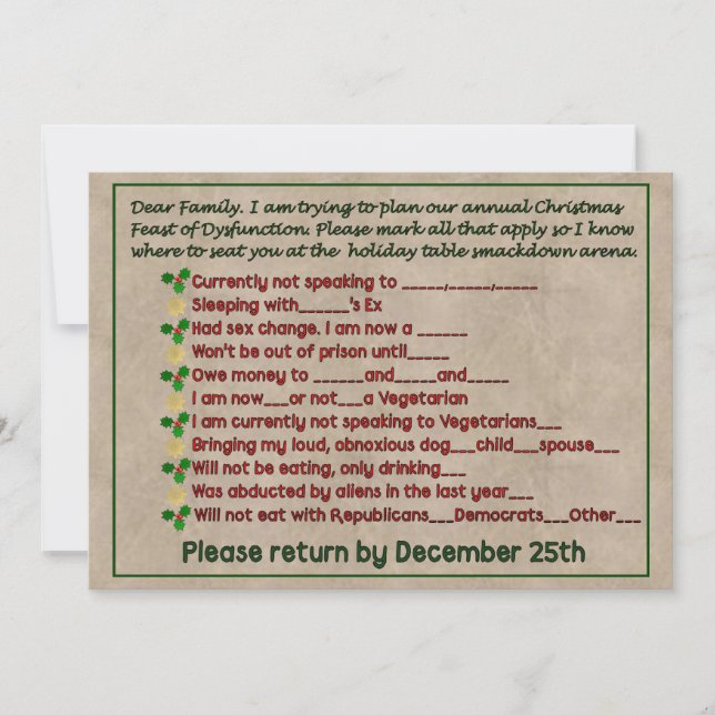 Convites Banquete de Disfunção (Frente)