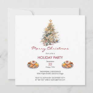 Convites Banquete de Natal de Aquarela