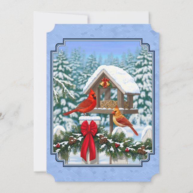 Convites Banquete de Natal dos Cardinals Azul (Frente)