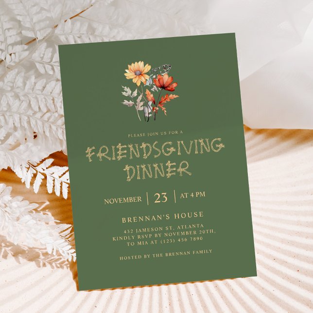 Convites Banquete Elegante de Ação de Graças (Thanksgiving Elegant Friendsgiving Feast Invitation)