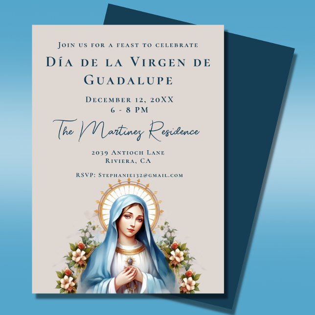 Convites Banquete mexicano Día de la Virgen de Guadalupe (Criador carregado)