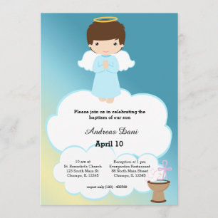 Convites Baptism Angel boy