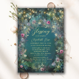 Convites Baptism Blessing Enchanted Garden Fairytale Roses