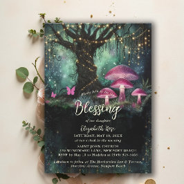 Convites Baptism Blessing Enchanted Garden Forest Mushrooms