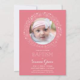 Convites Baptism Invitation with Photo, Picture Invite