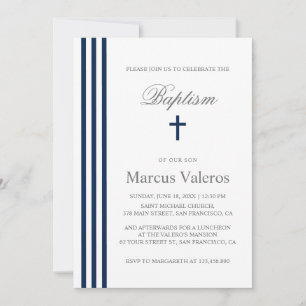 Convites BAPTISM XC Marinho Vertical Strike Blue Cross