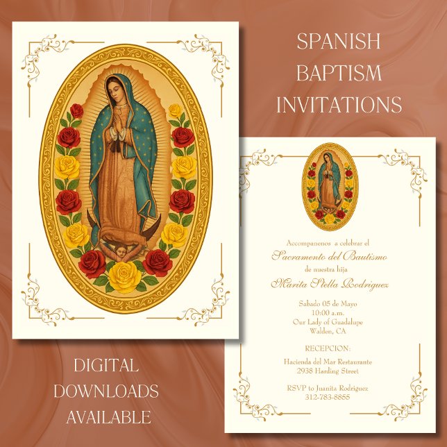 CONVITES BAPTISMO ESPANHOL GUADALUPE CHRISTENS (Criador carregado)