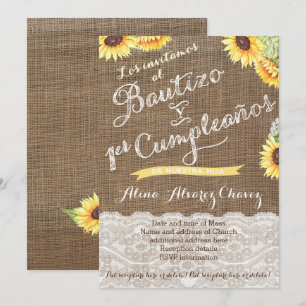Convites Baptismo espanhol & primeiro aniversário para o