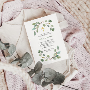 Convites Baptismo transversal simples das hortaliças e do