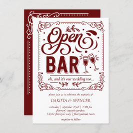 Convites Bar Aberto (e Casamento) | Micro Vermelho e Branco