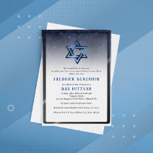 Bar azul brilhante Mitzvah da estrela de David ou