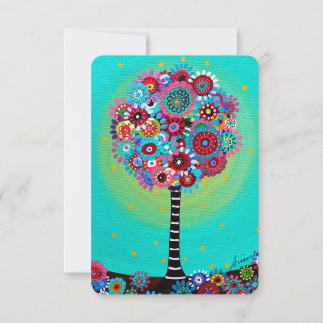 Convites Bar Bat Mitzvah RSVP Card Tree of Life (Frente)