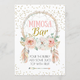 Convites Bar Boho Dream-Catcher Mimosa - Sinal 5x7"