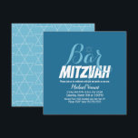 Convites Bar Branco Geométrico Azul Mitzvah<br><div class="desc">Convites à Celebração Judaica - Bar Mitzvah Convites Geométricos</div>