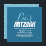 Convites Bar Branco Geométrico Azul Mitzvah<br><div class="desc">Convites à Celebração Judaica - Bar Mitzvah Convites Geométricos</div>