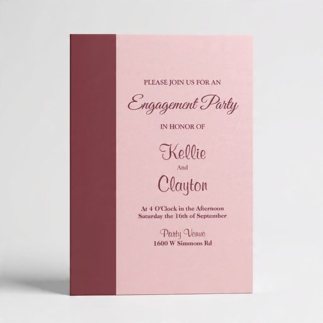 Convites Bar Burgundy Minimalista Moderno (Criador carregado)