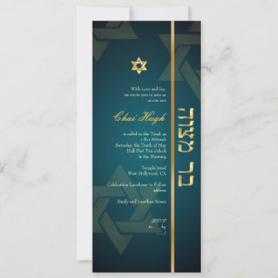 Convites Bar Clássico PixDezines Mitzvah/diy teal/gold