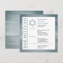 Bar de Aquarela Azul Mitzvah