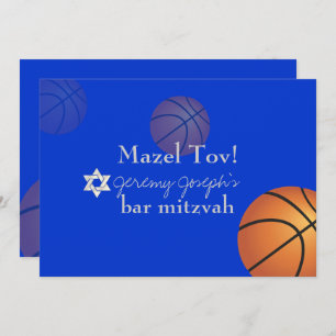 Convites Bar de basquete PixDezines para ✡ Mitzvah/cor de c