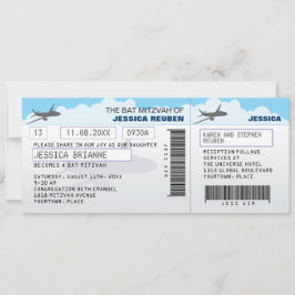 Convites Bar de Bilhete de Avião Bat Mitzvah