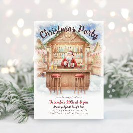 Convites Bar de Coquetéis do Papai Noel Merry & Bright Nata