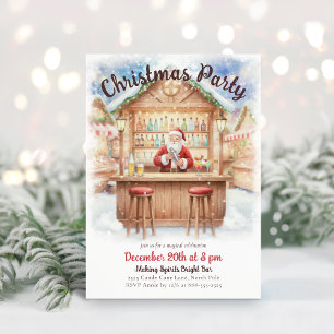 Convites Bar de Coquetéis do Papai Noel Merry & Bright Nata