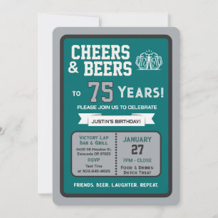 Convites Bar de Esportes Aniversário Cheers e Cervejas aos 