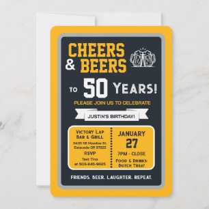Convites Bar de Esportes Aniversário: Cheers e Cervejas pel