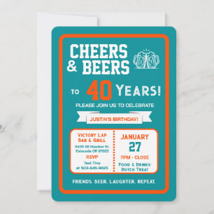 Convites Bar de Esportes Aniversário de 40 Anos de Cheers e