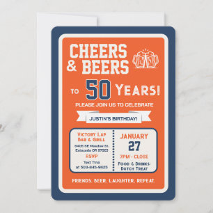 Convites Bar de Esportes Aniversário: Parabéns e Cervejas p