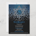 Convites Bar de Jogador de Vídeo Negro Azul Mitzvah<br><div class="desc">Azul, preto e cinza (cinza) chovendo jogador de pixel ou Bar de jogos Mitzvah convite. Este design de jogos inspirado no jogador não tradicional apresenta uma estrela judia de David. Há também píxeis de computador azuis e cinzas (cinzas) em chuva ou em cascata ao longo da parte superior do convite....</div>