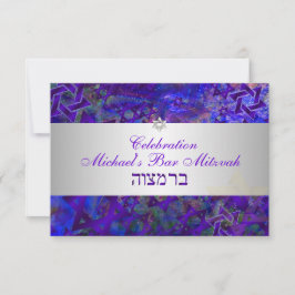 Convites Bar de recepção PixDezines mitzvah/violet/prata