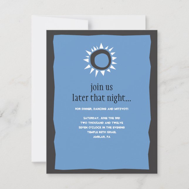 Convites Bar do Muro Ocidental Israel Bat Mitzvah (Frente)