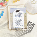 Convites Bar Feliz Mitzvah Jerusalem Kotel Tefillin Vintage<br><div class="desc">Feliz Bar Mitzvah 20XX Cartão de saudação, Convite com modelo. "Prayers Jerusalem Kotel", ilustração da pintura aquosa da paisagem da Parede Ocidental, por Sofia Polonsky. Elementos tradicionais Tefillin, estrela dourada de David Pattern. Vintage, Design. Acontecimentos Religiosos Bar A Decoração Mitzvahs, Aniversário 13. Convites e artigos de papelaria > Convites e...</div>